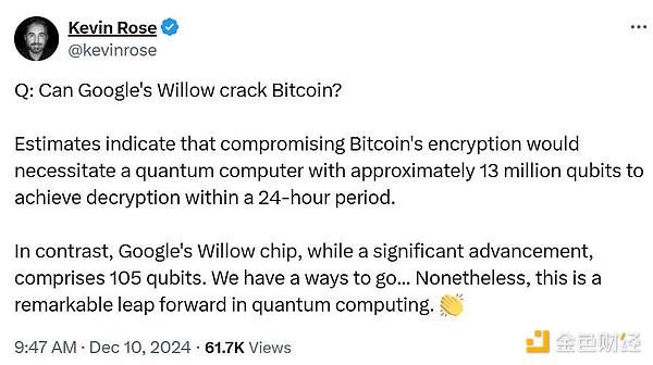 谷歌Willow量子芯片:里程碑式突破与加密货币的未来
